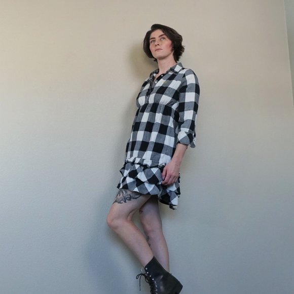 Victoria's Secret Black & White Checkered PJ Dress - Picture 3 of 4